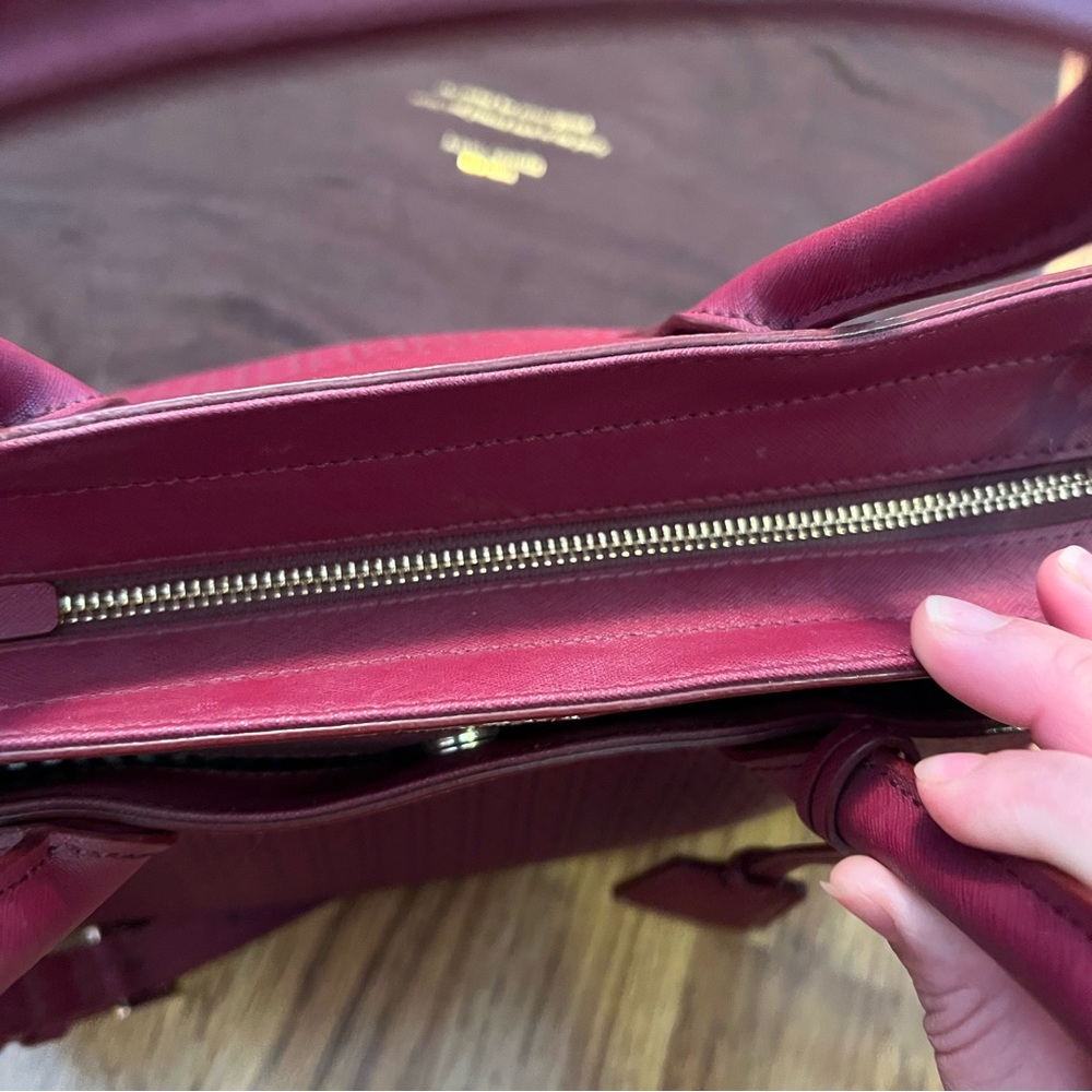 Kate Spade Cameron Street perforated Candace Maroon Satchel with dust bag - Picture 6 of 14